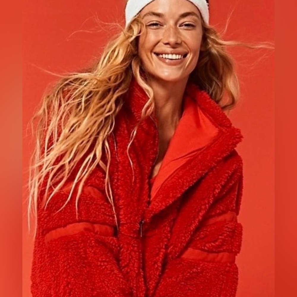 Free People Movement  Nantucket Fleece Sherpa Half Zip Pullover Jacket Sz Small